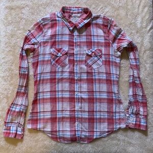 Hollister Sheer Button Down Long Sleeve Shirt